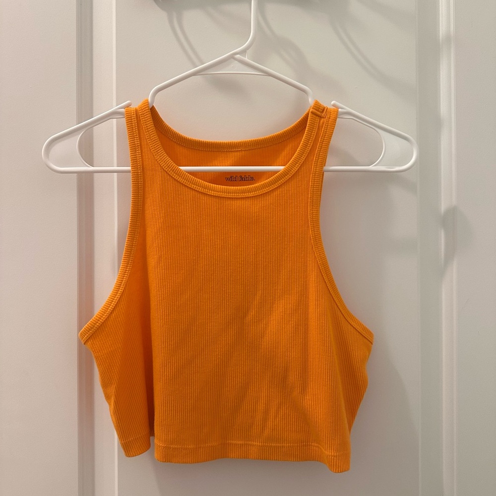 Wild Fable Vibrant Orange Sleeveless Crop Top